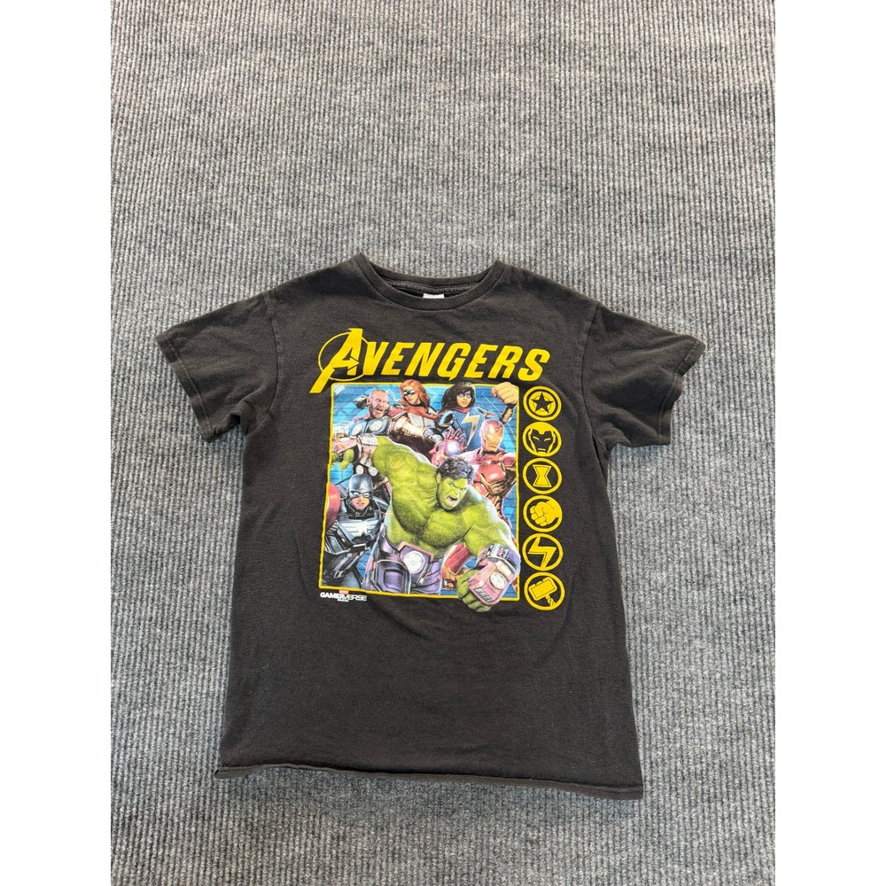 Marvel Gamerverse Mens Avengers Graphic T Shirt Size S Black Cotton Cut Hem